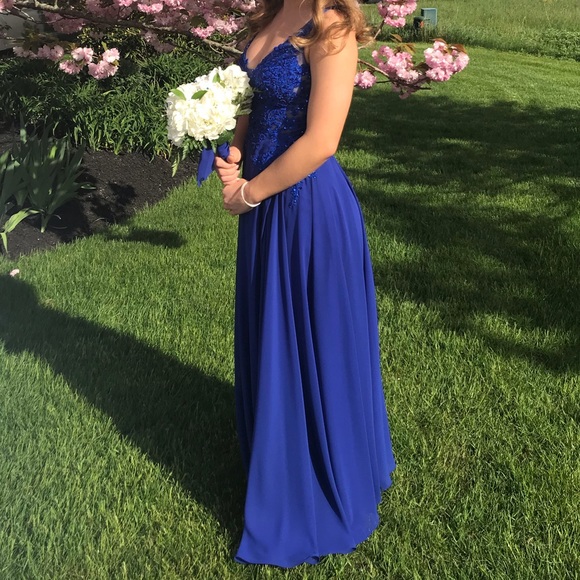 Royal Blue Prom Dress - Picture 3 of 4